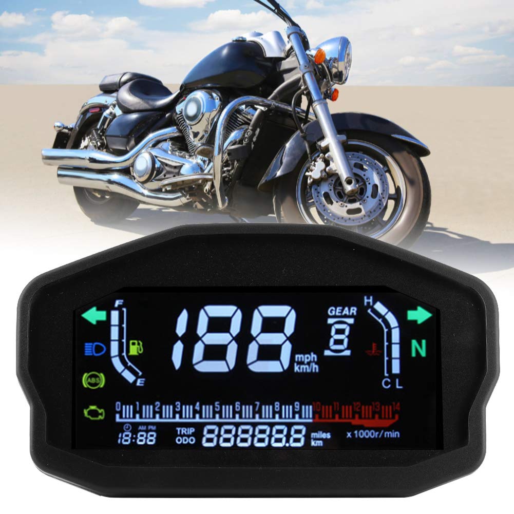 Compteur De Vitesse Moto Universel Numérique - LCD, LED, RPM, Niveau Carburant - Pour 1/2/4 Cylindres