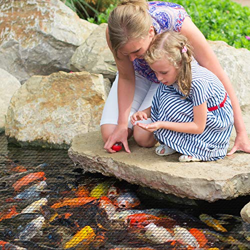 Pond Netting 15 x 20 Feet - Heavy Duty Pool and Pond Net with Extra Fine Mesh - Stakes Included - Perfect for Protecting Koi Fish from Birds Like The Blue Heron - Cover for Leaves