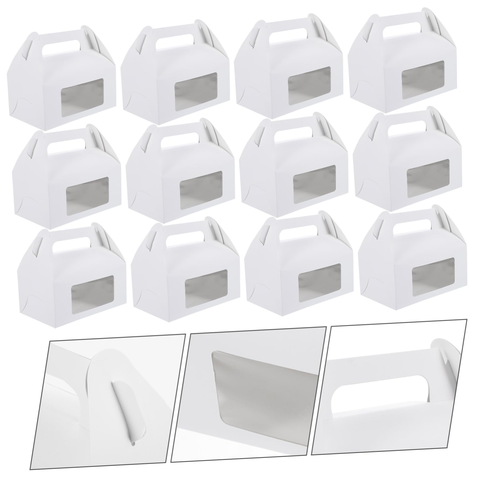 FRCOLOR 30pezzi Scatole Per Dolci Con Finestra Confezione Da Gable Boxes Bianco Per Feste e Compleanni Per Torte Biscotti e Dessert Per Regali e Confezioni Di Dolci