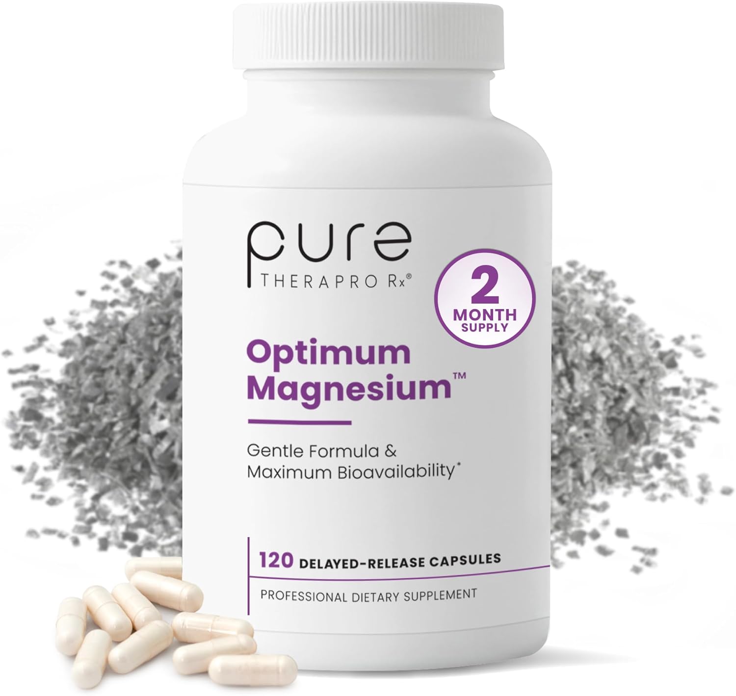 Pure TheraPro Rx Optimum Magnesium Lysinate Glycinate & Di-Magnesium Malate, Made in USA | 2 Month Supply | Chelated for Maximum Absorption, Supports Bone Health & Energy, Non-GMO