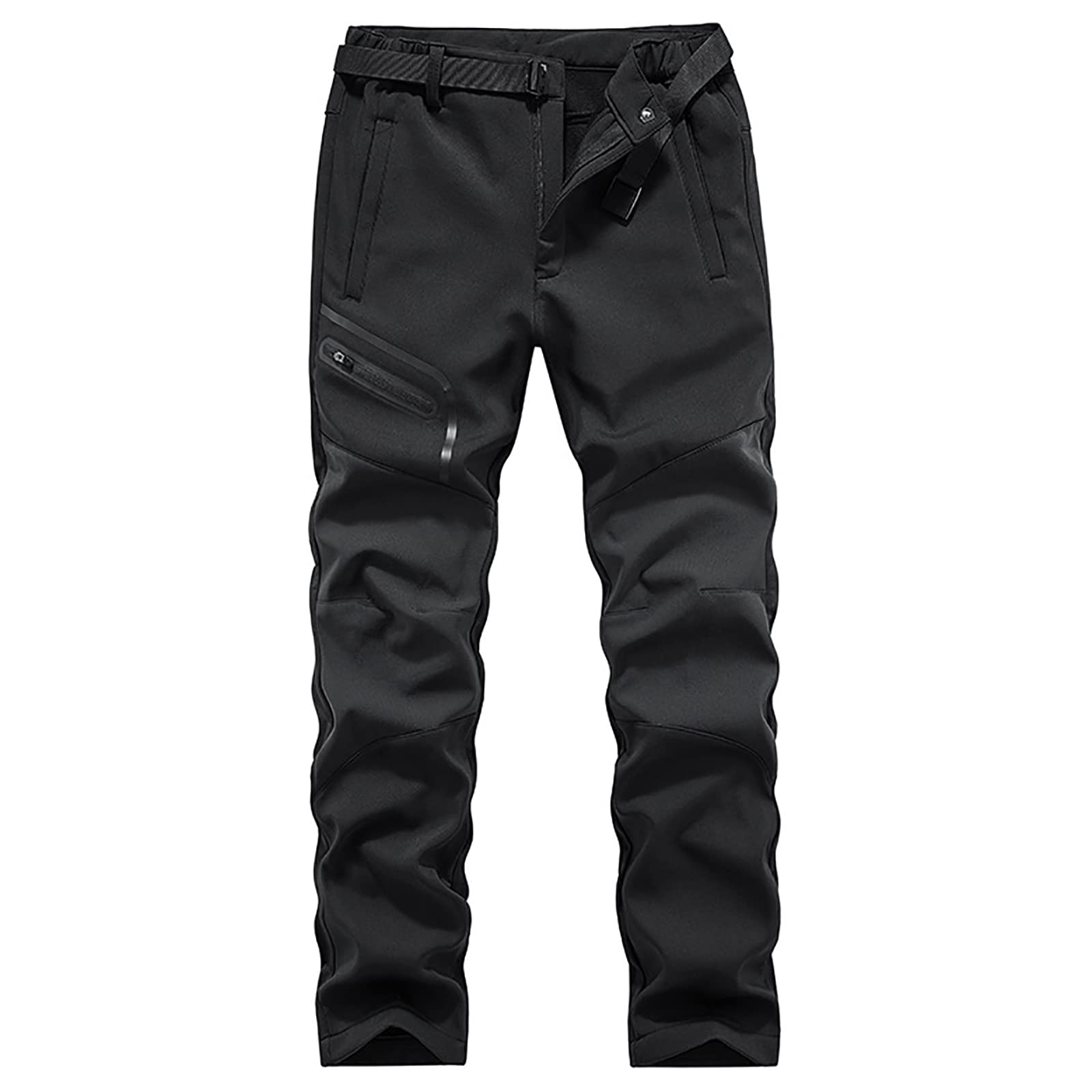 Pantalon Montaña Hombres Secado Rápido Impermeable Pantalones Trekking Escalada Senderismo Acampada Transpirables y Ligeros(Size:yo,Color:Negro)