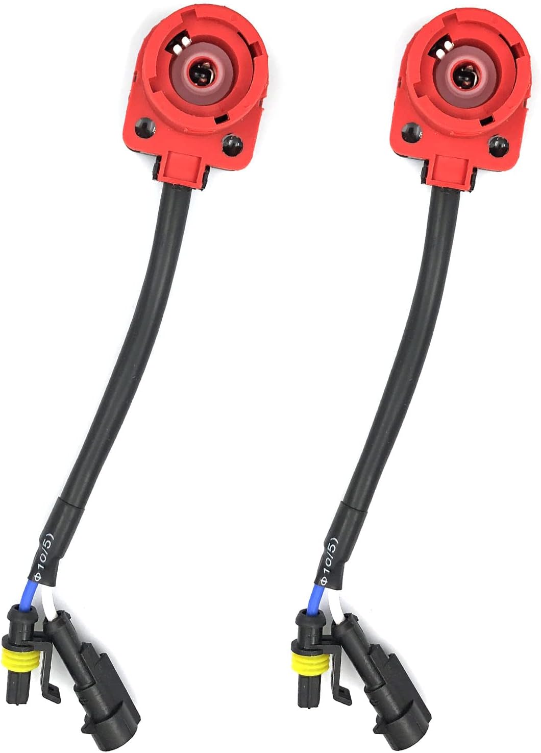 FainWan 2pcs D2S D2R D2C Xenon HID Bulb/Kit Socket AMP Wire Cable Plug Adapter Connector Harness - Easy Plug and Play for Replacement Ballast Application or Retrofit Project Headlight or Fog Lamp