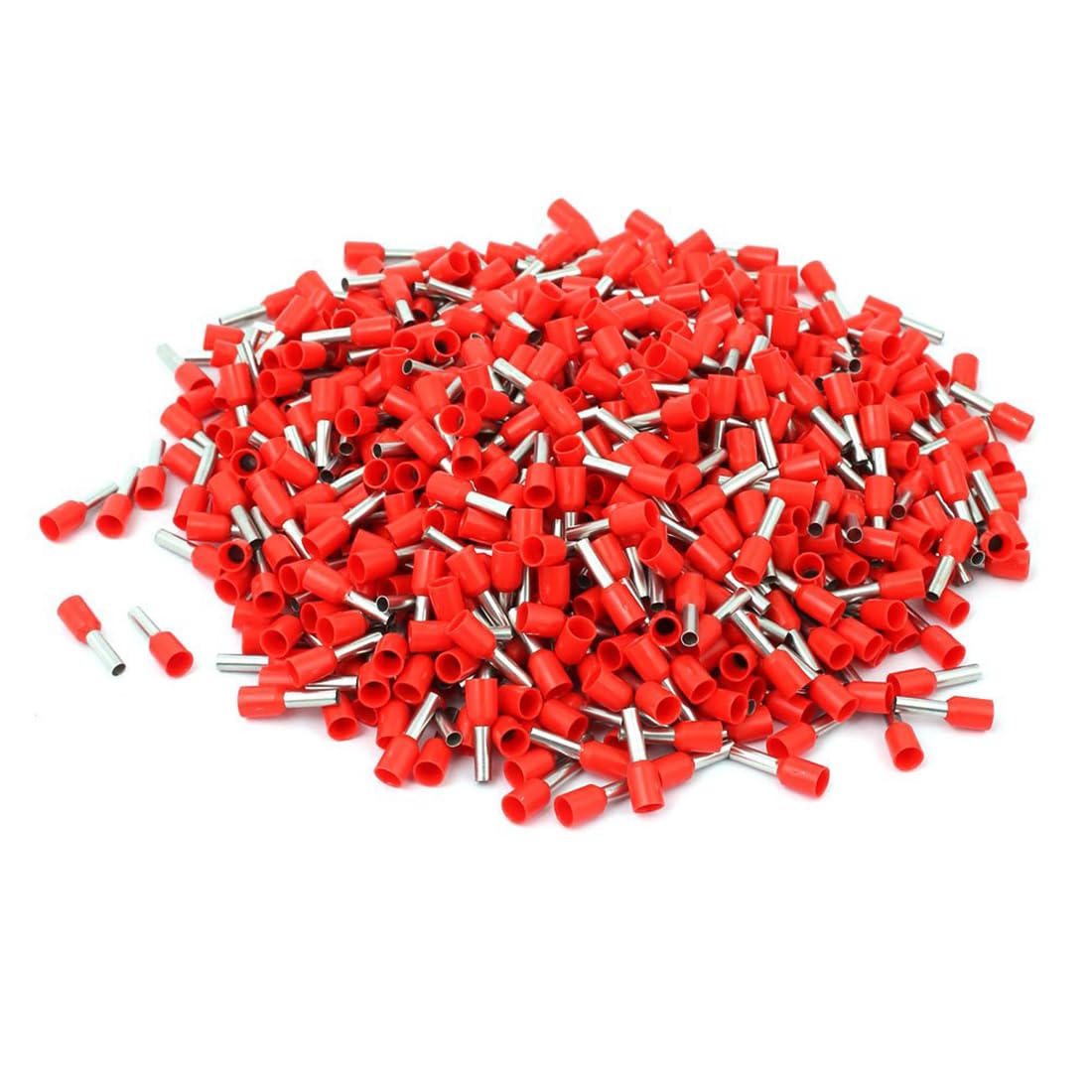 TA-VIGOR AWG14 Wire Ferrules Crimp Terminals, Insulated Bootlace Ferrules Crimp Connector VE2508 - Red 1000PCS