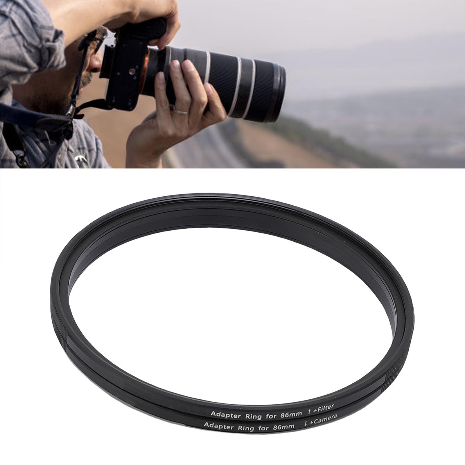 Akozon Adaptador de Filtro Magnético de 86mm a 86mm para Lente de Cámara, Conversión de Rosca a Magnética, Accesorio de Fotografía de Fácil Instalación