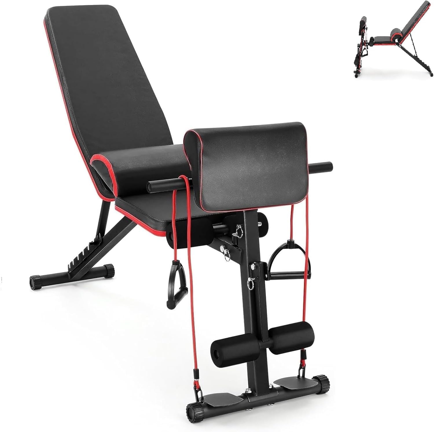 Multifunktions-Hantelbank klappbar verstellbare Hantelbank 7 Stufen Fitnessbank Krafttraining Hantelbänke Bankdrücken Home Gym platzsparend Trainingsbank