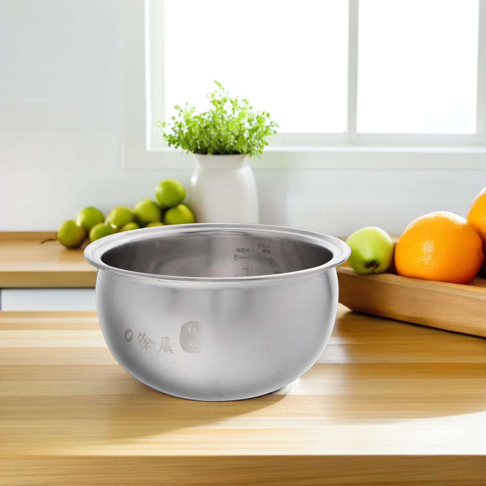 Pentola Interna per Cuociriso 4l in Acciaio Inox, Versione Sostitutiva