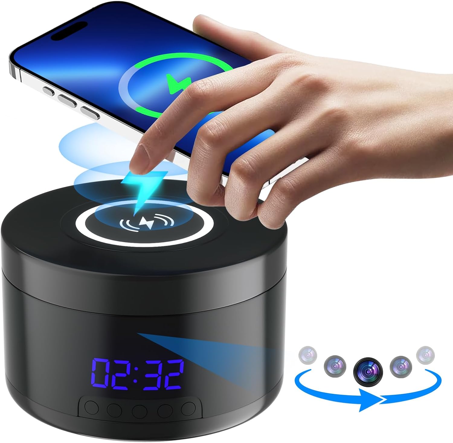 Spy Camera Wireless Charger, HD 1080P WiFi Hidden Camera