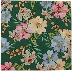 Yangzi - Guardanapo Decorado Verde Floral Luxo 20 Folhas 33cm - Tuut