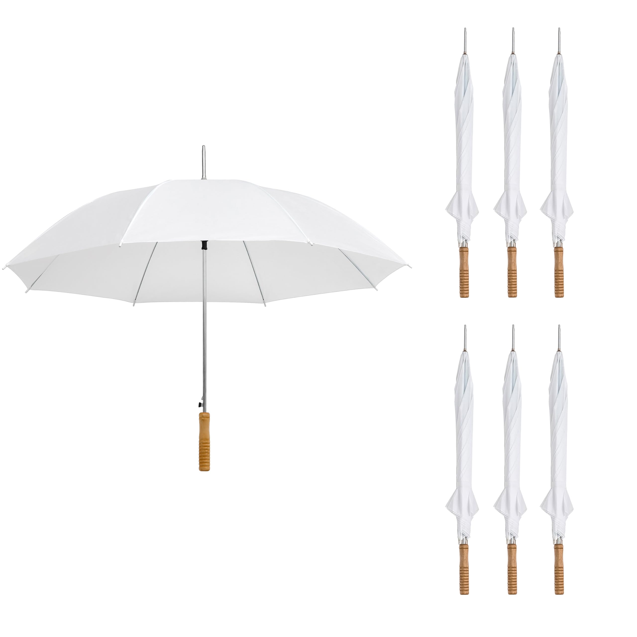 Wedding Umbrella - 48" Umbrella - Manual Open - 7 Pack (White)