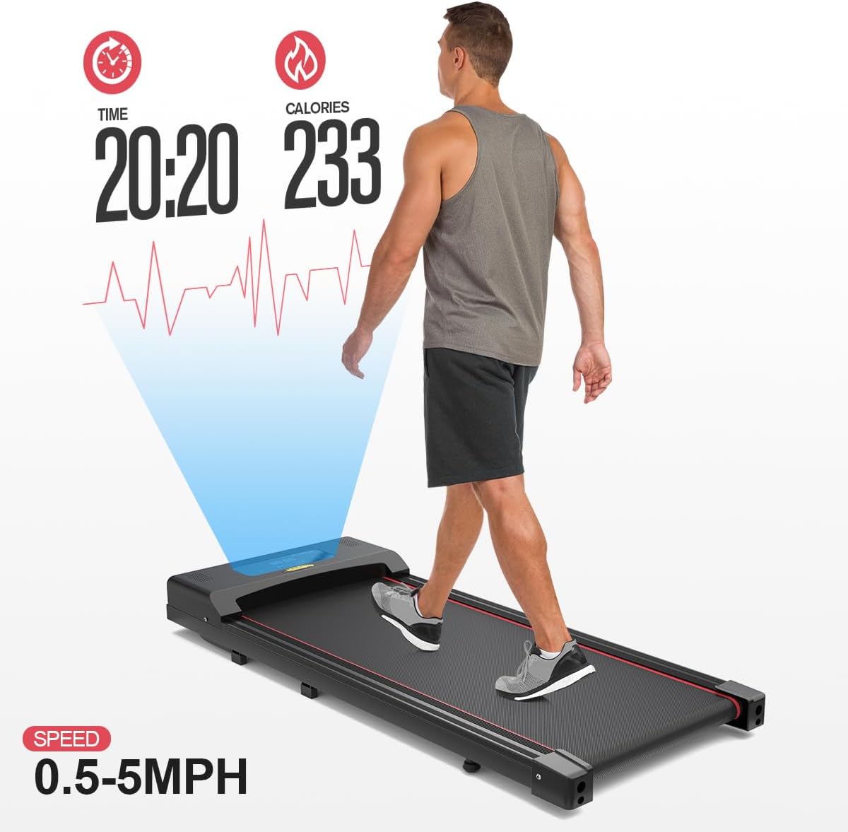 Walking Pad,Under Desk Treadmill,Treadmill for Home, TOGOGYM 2 in 1 Portable Walking Treadmill with Remote Control, Walking Jogging Machine in LED Display