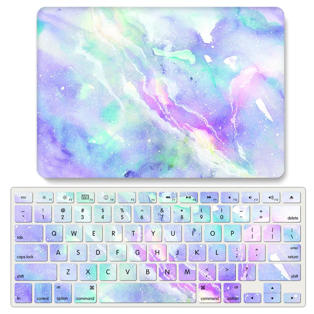 Carcasa MacBook Air 15 M2 A2941 efecto Aurora Rainbow rígida con protector teclado Set D 6