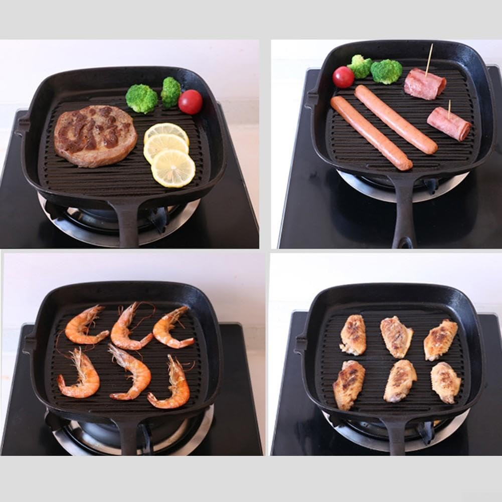 Padella Grill Quadrata in Ghisa 36cm per Bistecche