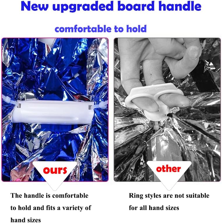 NICOLEKAY 6個パック チアリーディングポンポン バトンハンドル付き レインボー カラフル チアポンポン スポーツチーム ス