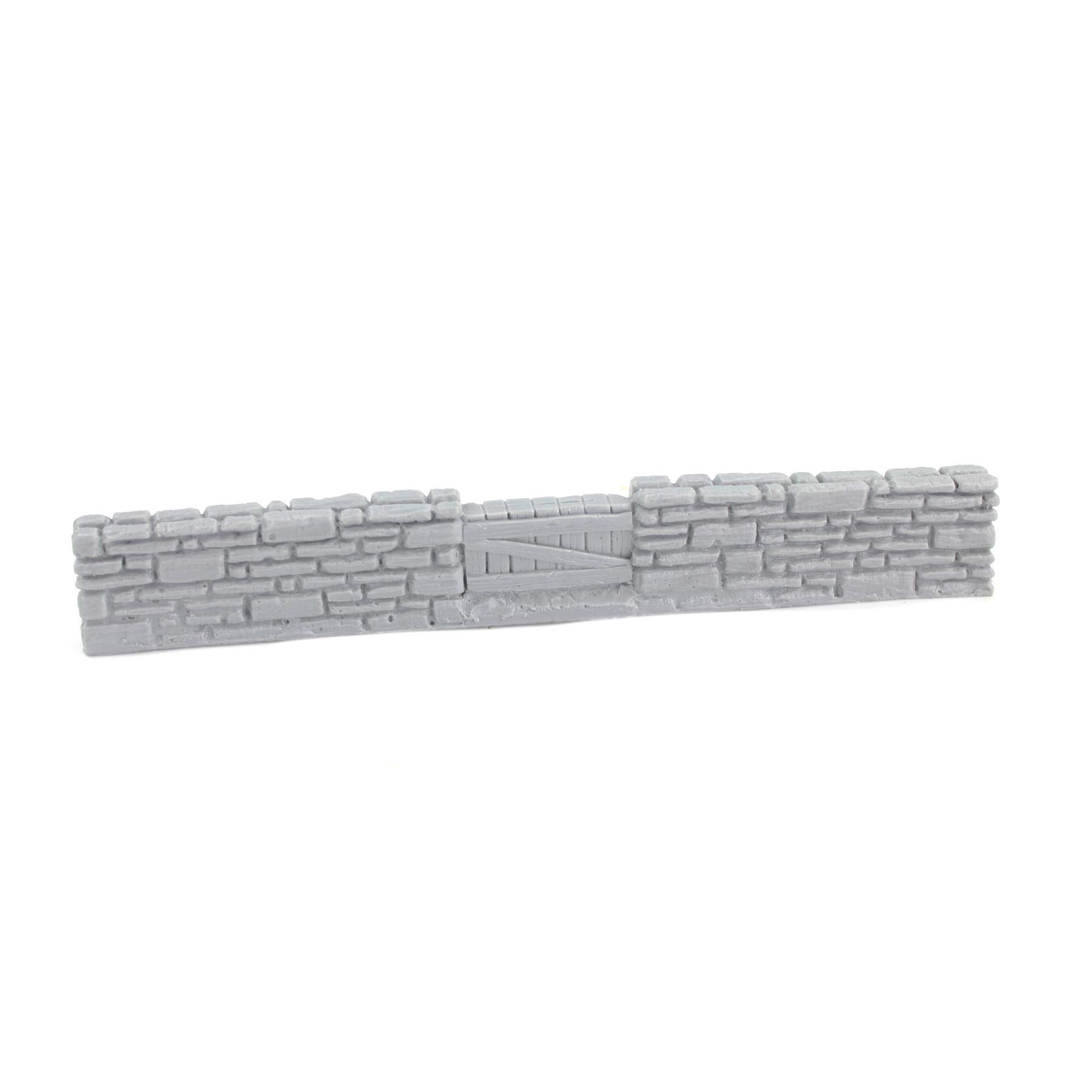 War World Gaming Farm Stone Wall with Gate Unpainted x 1 – 20mm - 28mm Wargaming Tabletop Terrain Scenery Landscape Model Miniatures Diorama Wall Cover Modelling Wargame