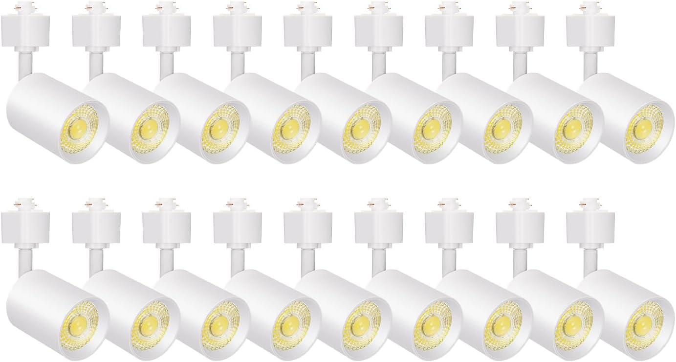VANoopee 18Pack 10W Dimmable LED Track Lighting Heads H Type Track Light Replacement Fixtures Bright 3000K Warm White Ceiling Spotlight for Accent Task Art, Flicker Free CRI90+ 24° 800lm White