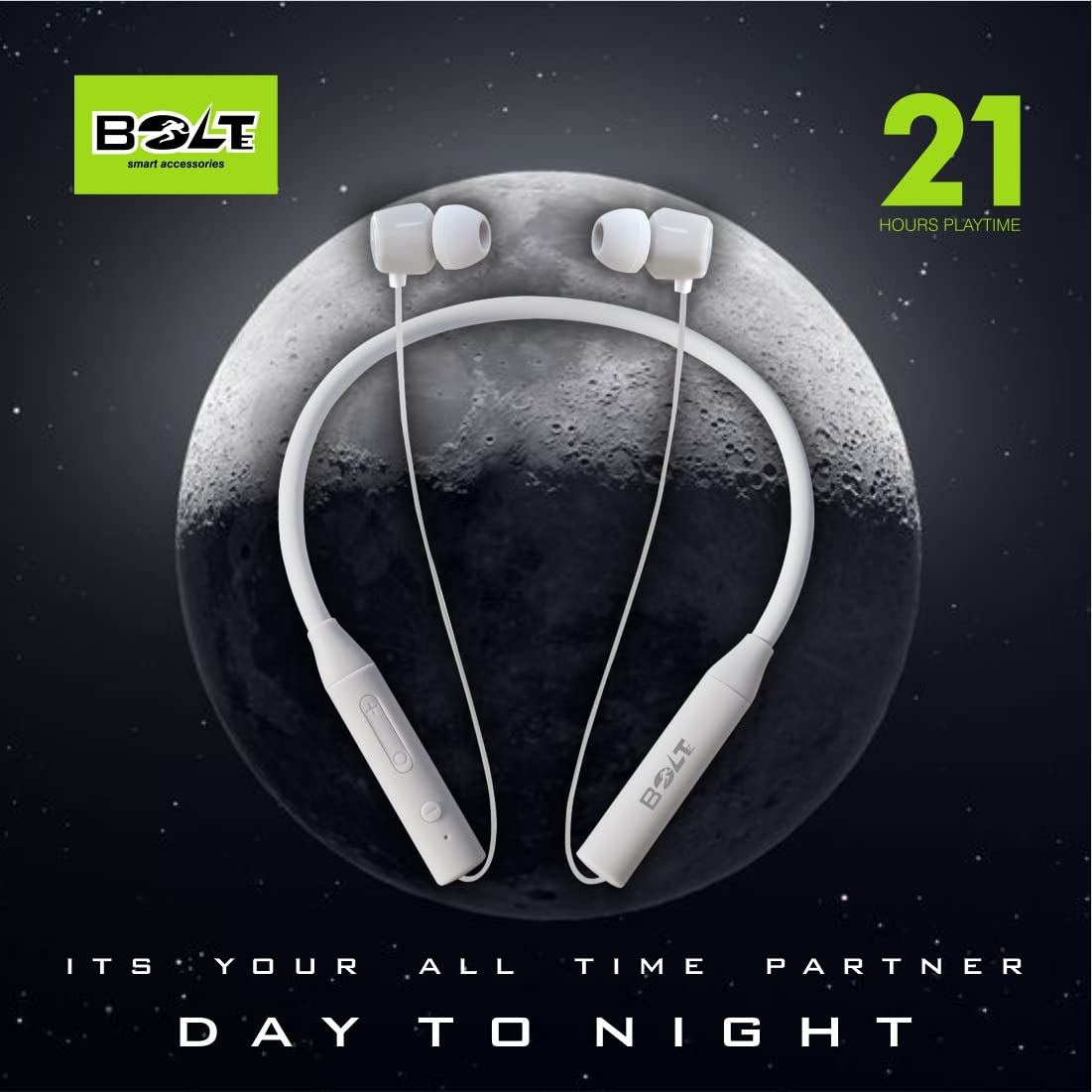 BOLTE BNB-16 Wireless/Bluetooth Neckband Bass Pro, 21 Hours Play time,  Built-in MIC | Gray : Amazon.in: Musical Instruments