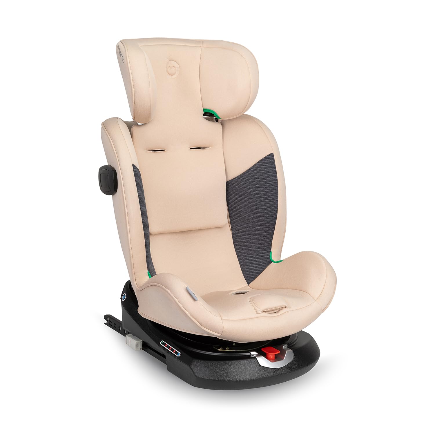MoMi Autositz für Kinder EMI 0-12 Jahre (Gruppe 0+, 1, 2, 3, 3, Kinder bis 36 kg, 40 bis 150 cm), 360° drehbar, Einbau rückwärts: bis 18 kg, vorwärts: ab 18 kg, Befestigung mit ISOFIX und Top-Tether
