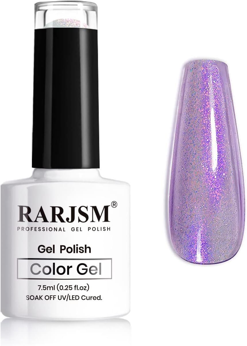 RARJSM Pearl Glitter Gel Polish,Shell Glitter Gel Nail Polish,Reflective Sparkle Shiny Clear Pastel Need Cured With UV Led Nail Lamp 1 Piece 7.5ml Nail Art Manicure