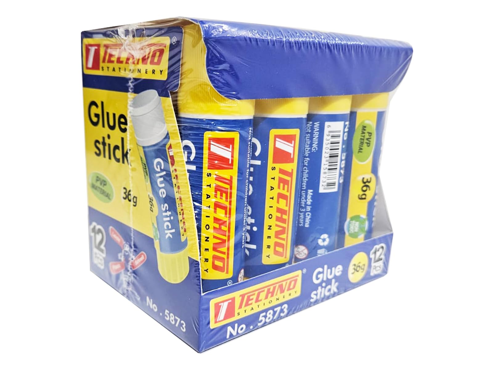 TECHNO pastel glue stick 8g x 24 Pcs