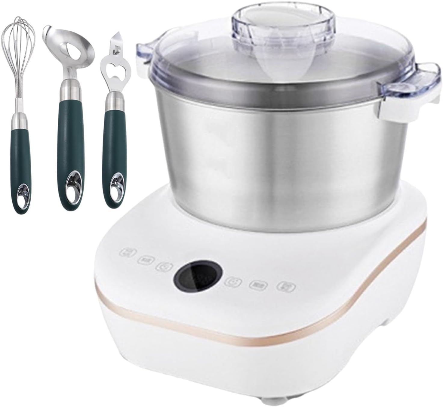 Electric Dough Maker with 3*Accessories 200W / Bread Fermentation Machine with Touch Panel/Automatic Dough Mixing Machine for Dumplings Toast Noodlle/Time & Tempe Controllable