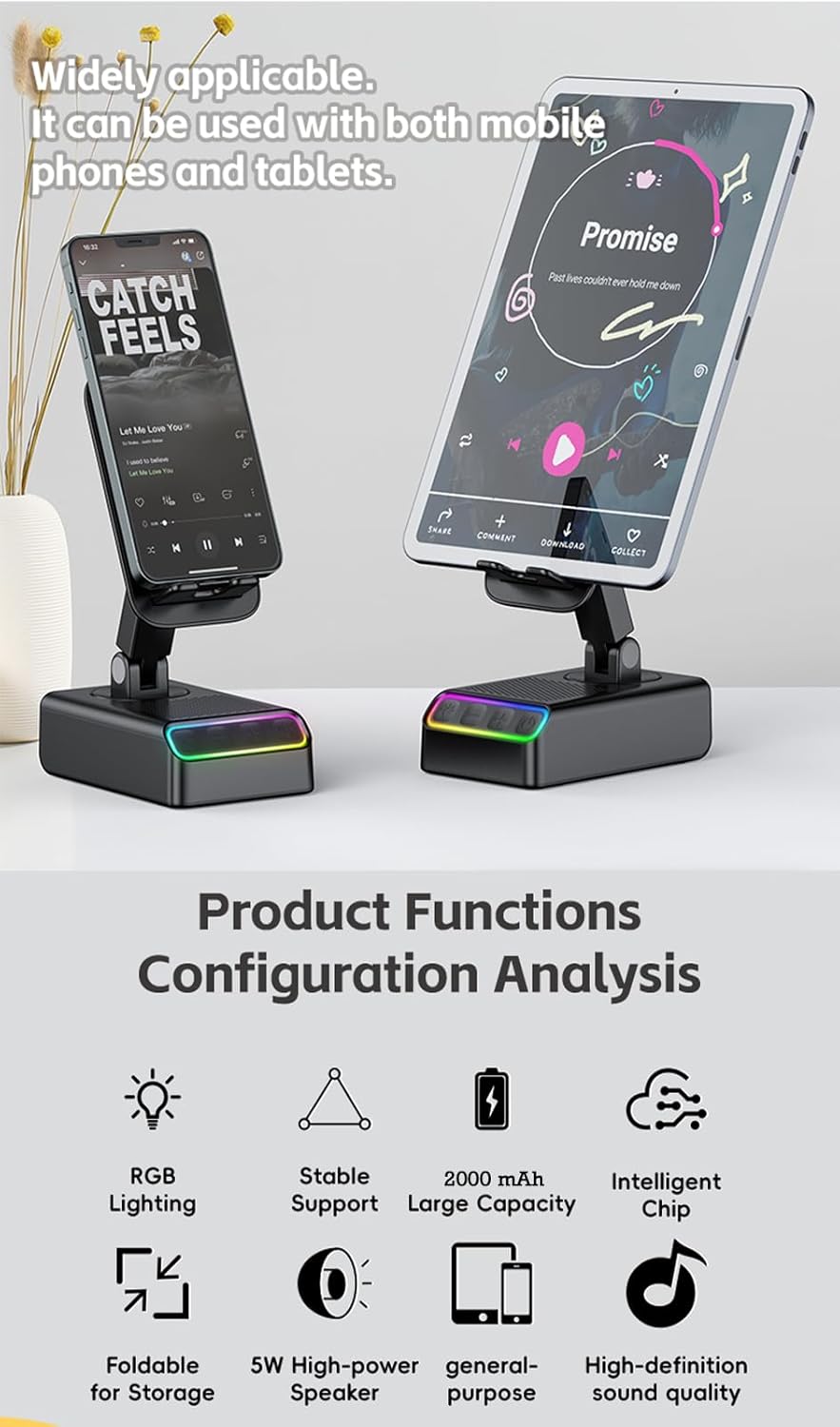 Gifts for Men,Wireless Induction Bluetooth Speaker Audio with Phone Stand Support Phone Charging,Adjustable Tablet Holder,Unique Birthday Gift for Women Dad Mom Her Husband - Image 6