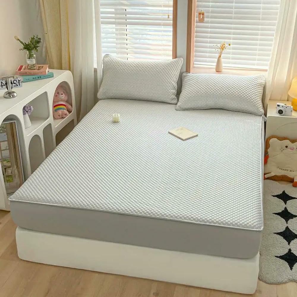 Tapete Doudou de seda fresca de verano, color sólido, totalmente cerrado, lavable a máquina, suave y transpirable, para bebés, zona de juego segura, ideal para la comodidad del bebé.