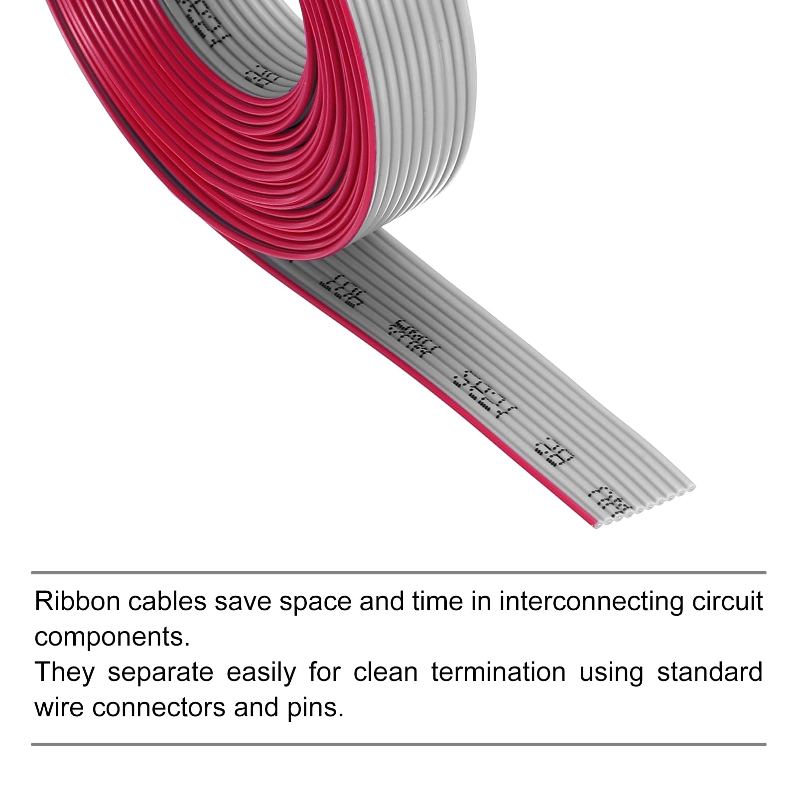 QUARKZMAN Cavo a Nastro Piatto IDC da 28AWG Lunghezza 3 m/9.8ft Passo 1.27mm 10 Pin Grigio per Collegamento JTAG/ISP