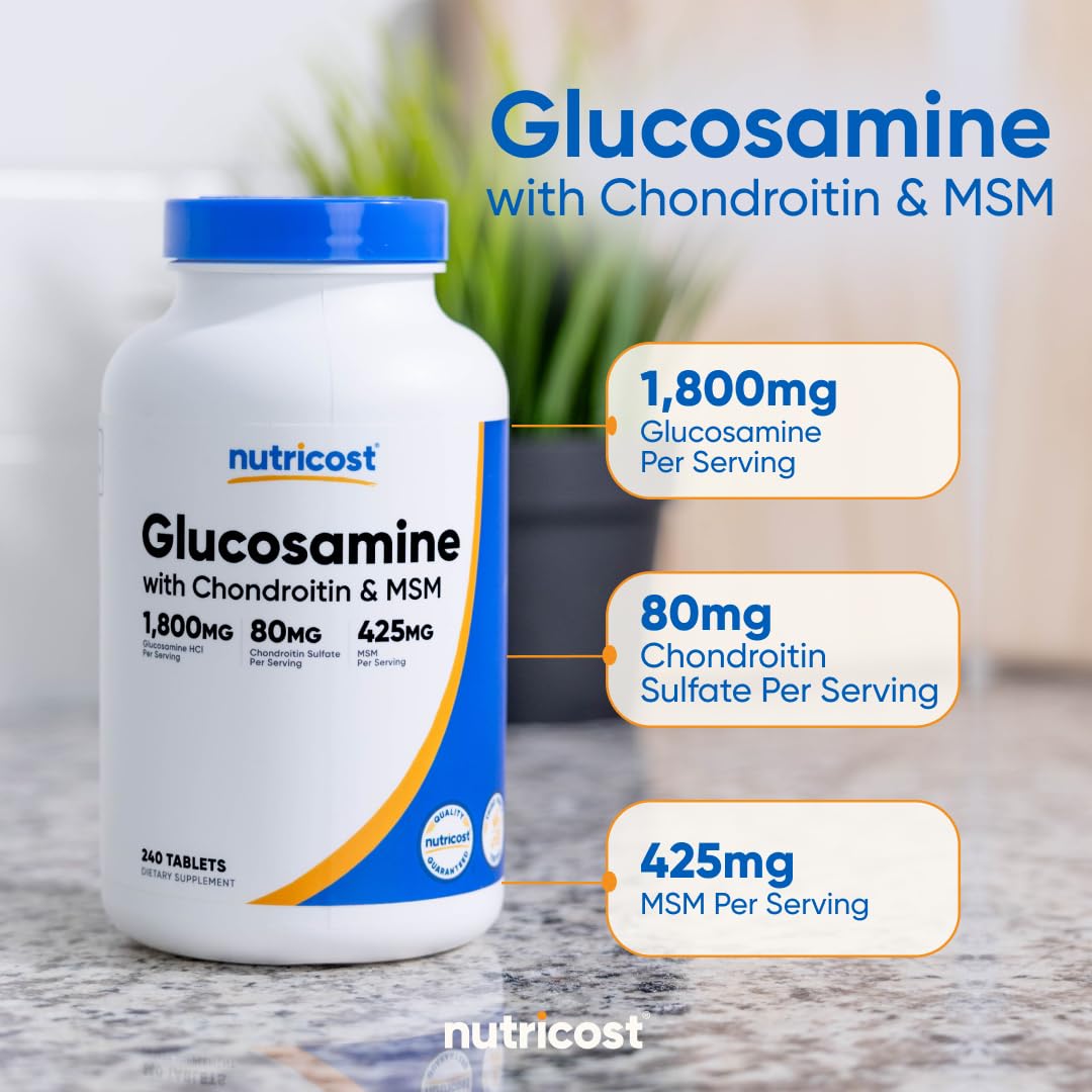 Nutricost Glucosamine 1800mg with Chondroitin & MSM, 240 Tablets, GMO-Free — Amazon image 6