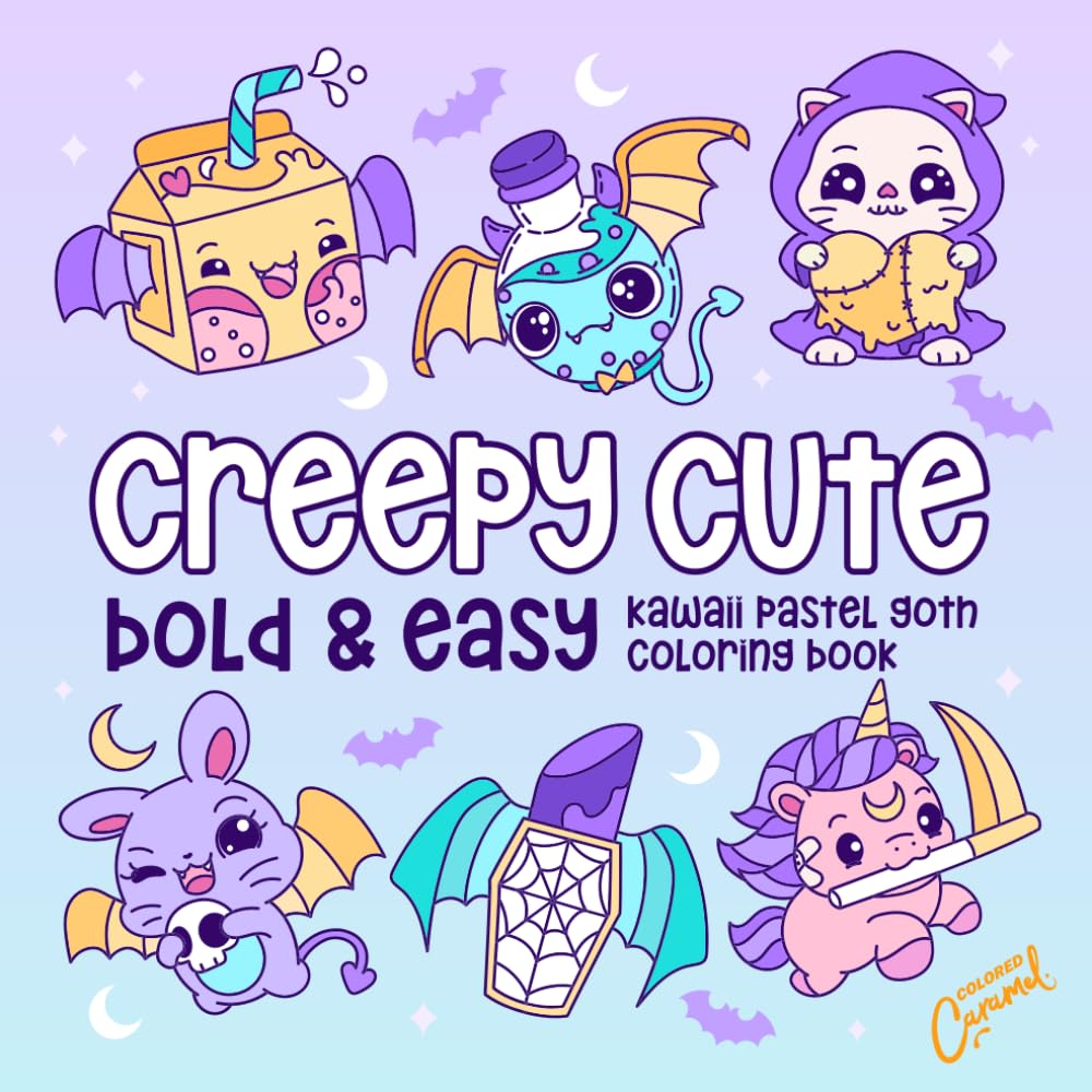Creepy Cute: Bold & Easy Kawaii Pastel Goth Coloring Book