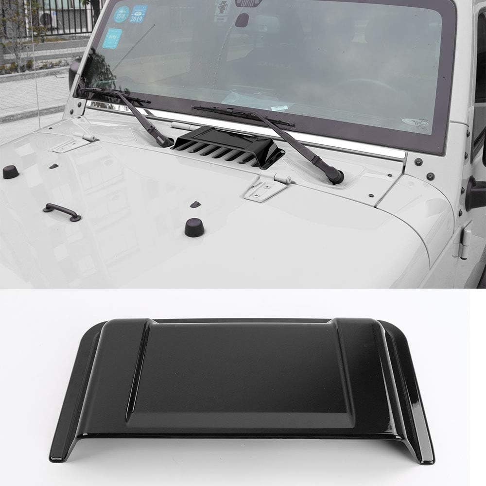 JeCar Jeep Black Cowl Hood Vent Scoop Vent Cover for 1997-2017 Jeep Wrangler TJ JK & Unlimited (Black) Sa-WJ-JK Hood Vent 01168-B