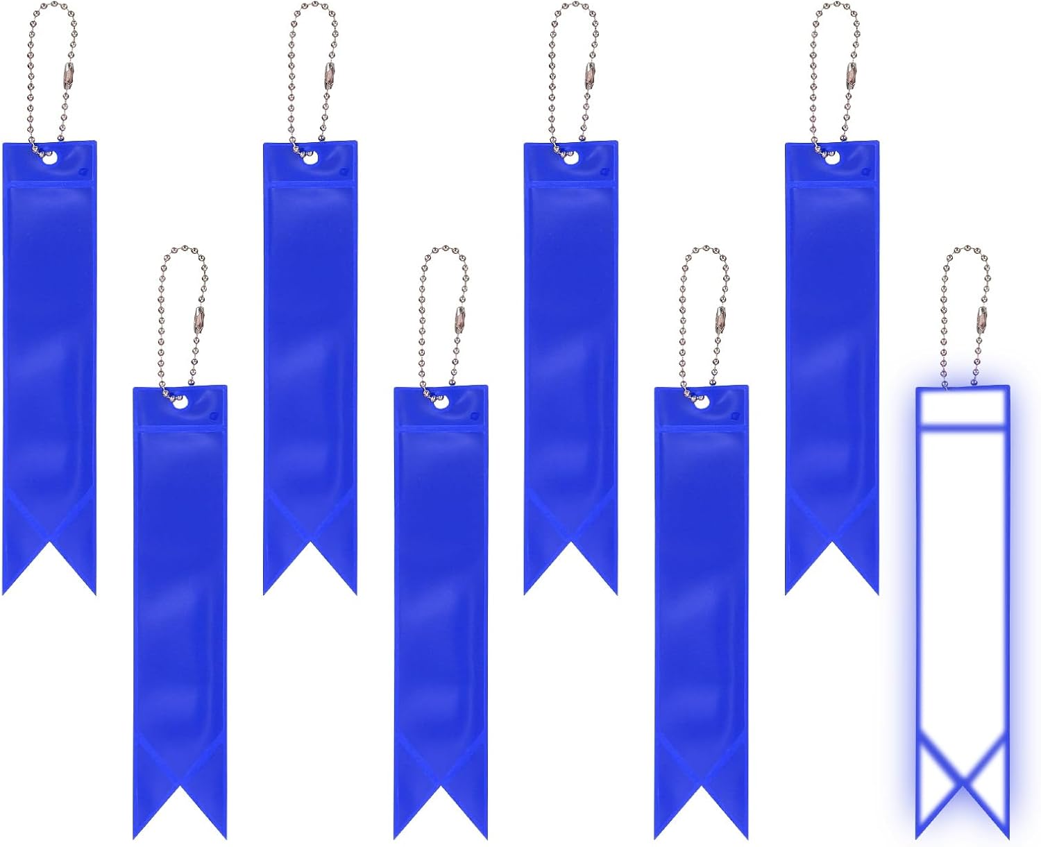 PATIKIL 8pcs Reflective Keychain, Reflective Strips High Visibility Safety Keychain Tags Lanyards Bright Zipper Pulls