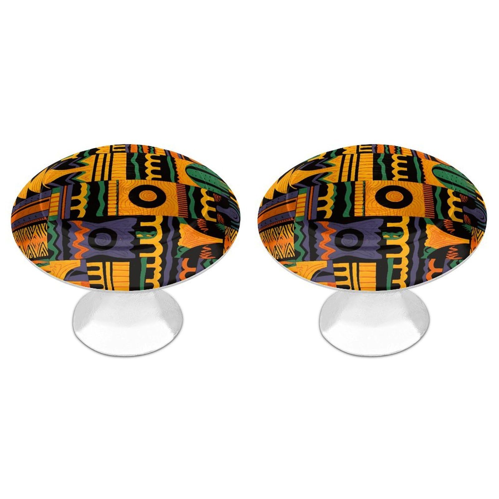 FekiLoot African Ethnic Pattern1 Cabinet Knob Kitchen Drawer Knob Stainless Steel Round Drawer Pulls Modern Cabinet Hardware Vintage Dresser Drawer for Kitchen Bathroom Closet Dresser Cabinets