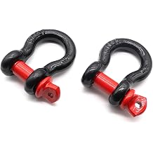 2 Pcs Shackles 1/2" D Ring Shackle 12 Ton 26,455 lbs Maximum Break Strength with 5/8" Pin for Tow Strap Winch Off Road Vehicle Recovery
