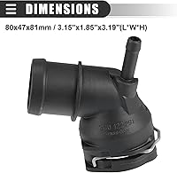 Vista 3 de Conector de manguera de refrigerante de radiador superior Motoforti, para Volkswagen Eos 2009-2016, plástico, 3C0122291D, negro