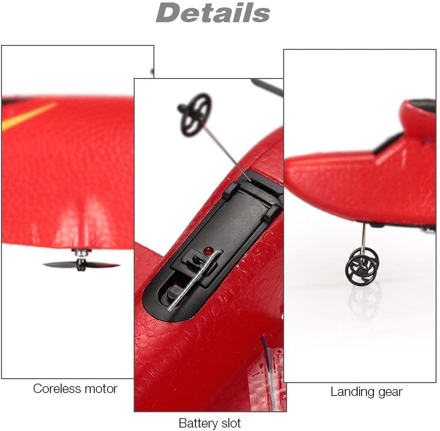 Goolsky RC Plane, 2.4GHz 2 Channels Remote Control Airplane, 350mm Wingspan EPP Foam RC Airplane Micro Glider with Gyro, Easy to Fly RC Aircraft for Beginners