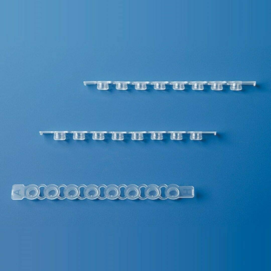 BrandTech 781414 qPCR 8-Strip Cap for Plates, Domed, Clear; 300/PK