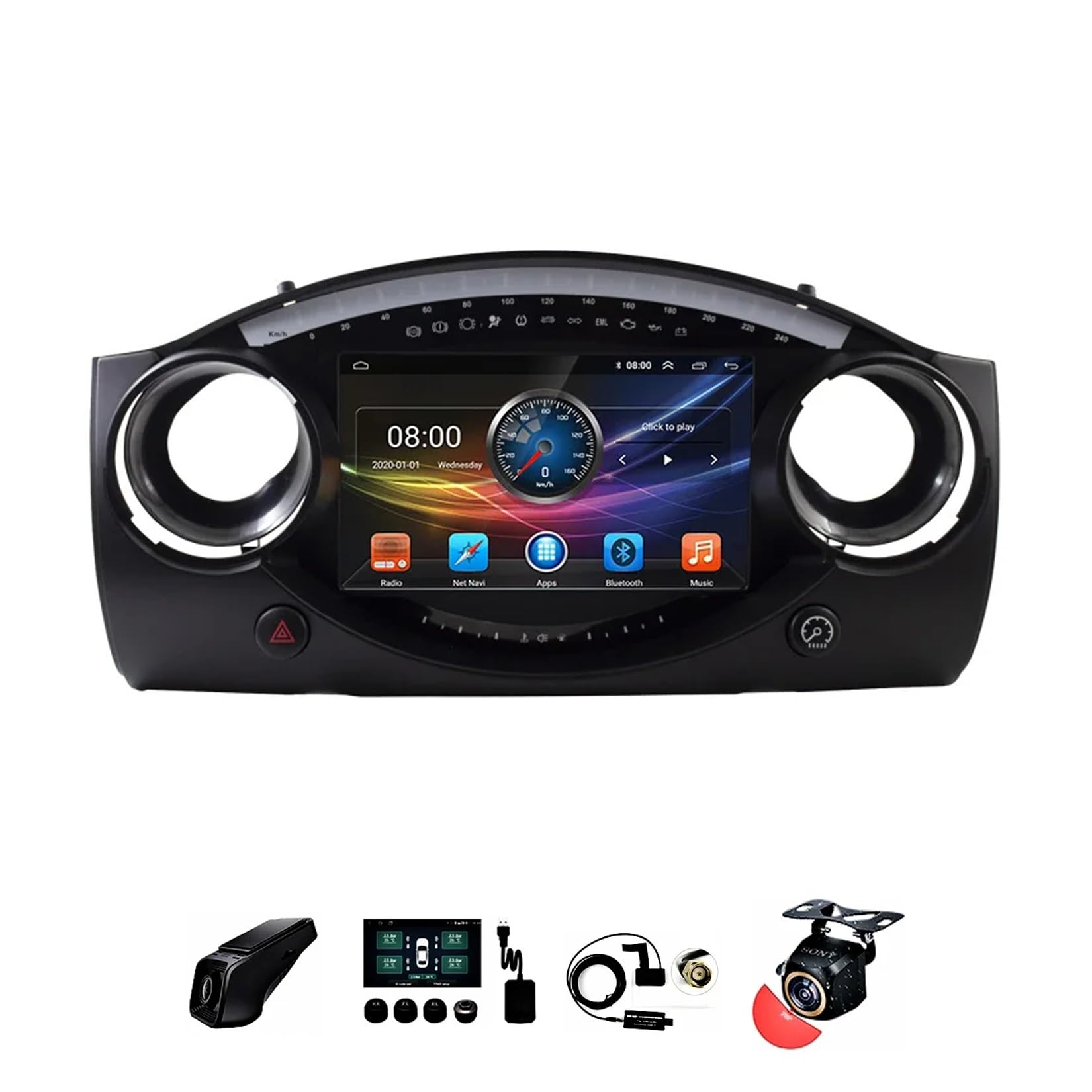 Autoradio Android 9 pouces 2 Din Mini Cooper 2004-2007 tactile Carplay GPS