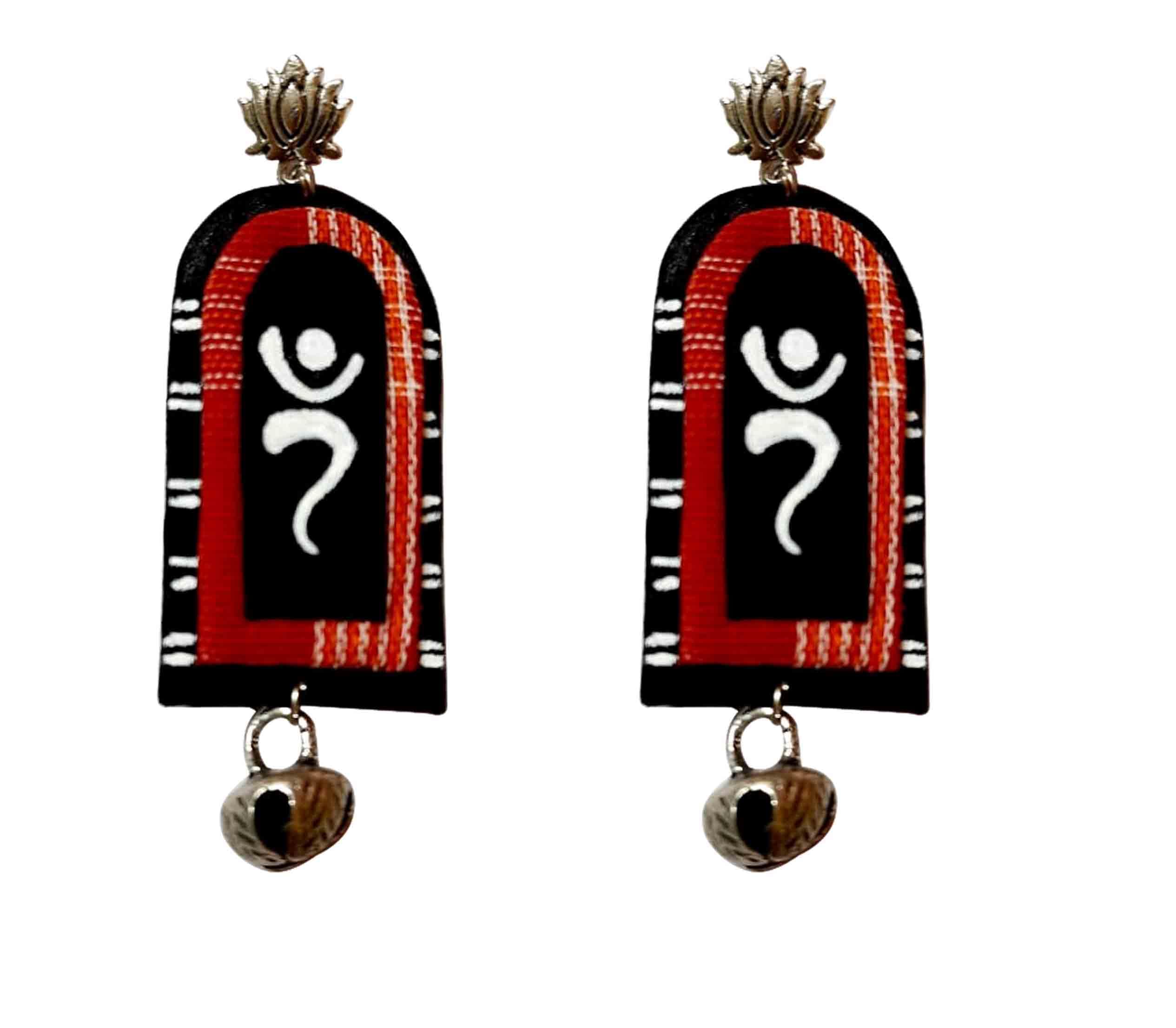 RUPKATHA FASHION Traditional Stylish German Oxidized Lotus Dancing Ghungroo Ajrakh Printed Cloth Fabric Boho Stud Earrings for Women and Girls Medium Size (B0CVF3XPYJ) Amazon Price History, Amazon Price Tracker