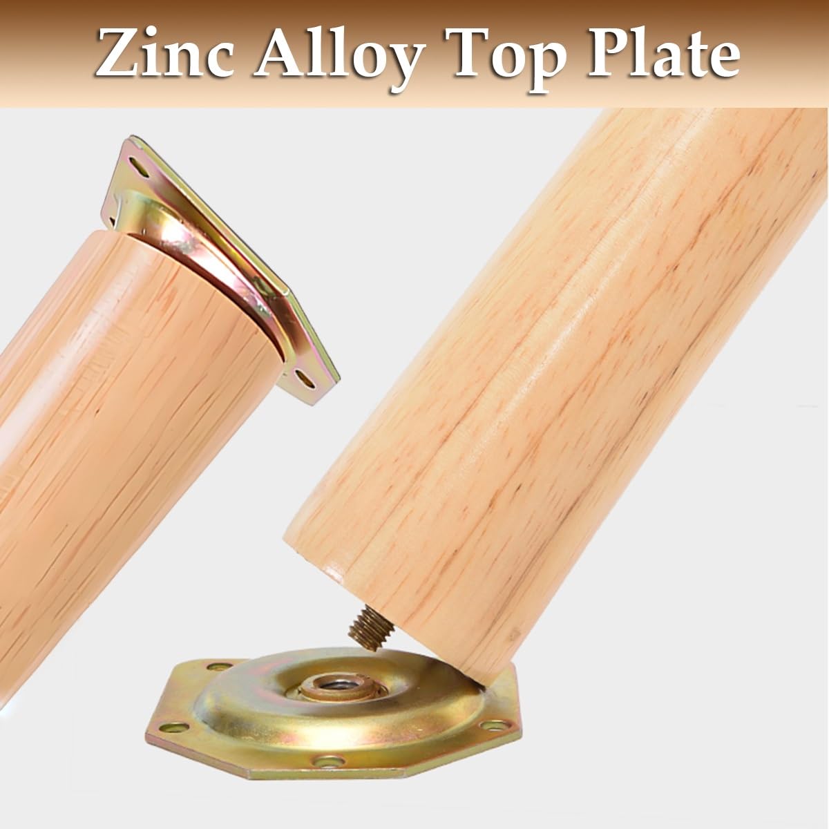 Piedini da Tavolo in Legno 4 PZ, Gambe per Mobili in Stile Mid-Century per Scrivanie Sedie Comodini Tavolini da Caffè, Incluse Viti(Wooden straight,30cm/11.8in)