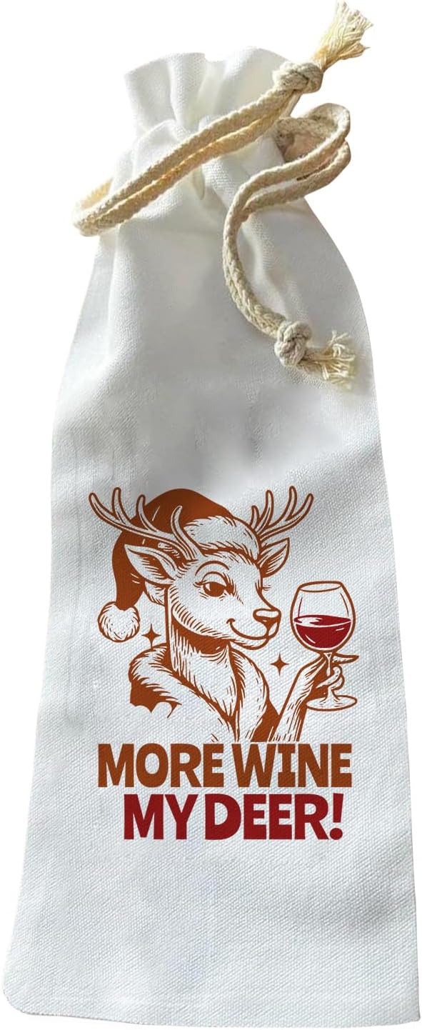 Jolitee Wine Bottle Gift Bag – Dancing Snowman in Wine Glass – Festive Reusable Holiday Host Gift