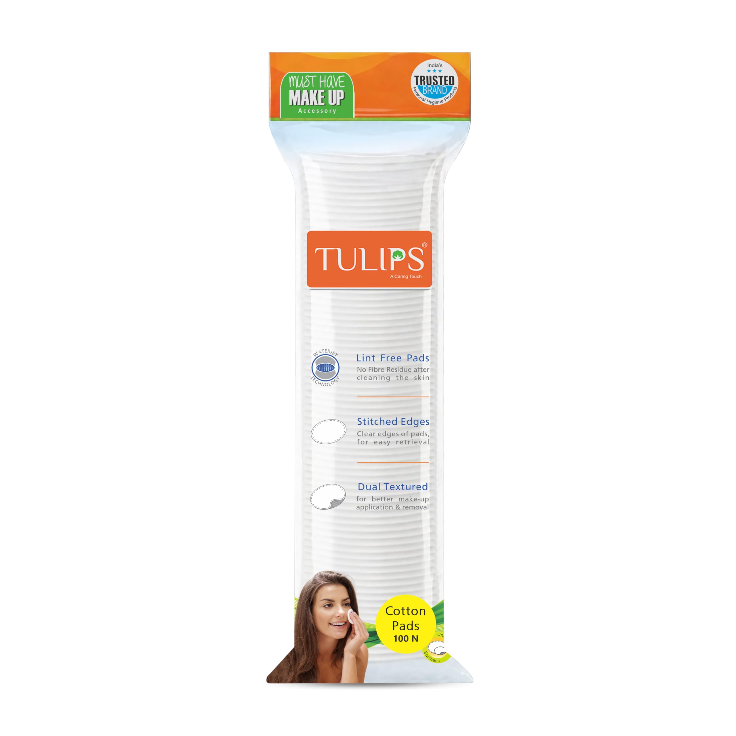 Tulips Round Facial Multipurpose Cotton Pads (100 Pcs) Pack of 1 | Cotton, Pad-picture-49