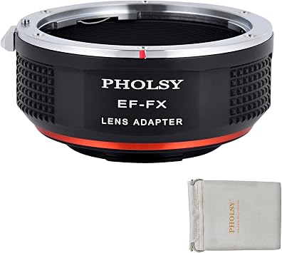 PHOLSY EF to FX Lens Mount Adapter Manual Focus متوافق مع عدسة Canon EOS EF EF-S إلى جسم كاميرا Fuji X Mount متوافق مع Fujifilm X-H2S و X-Pro3 و X-T5, X-T4 و X-S20 و X-S10 و X-T30II و X-E4