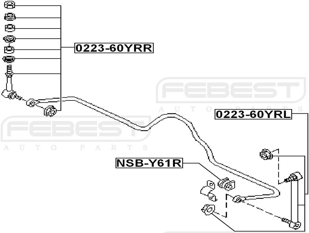 5461850J10 - Rear Right Stabilizer Link / Sway Bar Link For Nissan - Febest