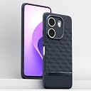 Pikkme Back Cover for Oppo A5x Soft Grip 3D Hexa Cube Texture Silicone Bumper Case (Blue) gallery image