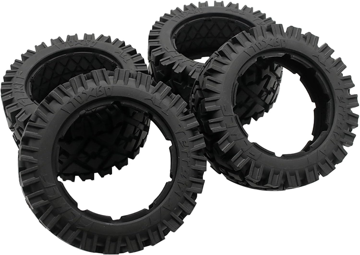 FLMLF Front and Rear All Terrain Tire Treads 4PCS fit 1/5 HPI RV King Motor Baja 5B RC Car Parts