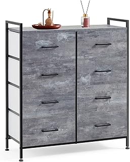 Sponsored Ad - 8 Drawer Dresser Wide Chest of Drawers Nightstand with Wood Top Rustic Storage Tower Storage Dresser Closet...