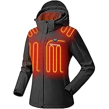 Venustas Women's Heated Jacket with Battery Pack, Waterproof &amp; Windproof Electric Insulated Heated Coat With Detachable Hood