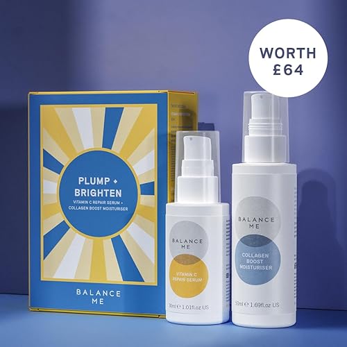 Miniatura 2 de Balance Me Set de regalo de Navidad Plump + Brighten Suero reparador de vitamina C, refuerzo de colágeno, kit de iluminación de la piel para las