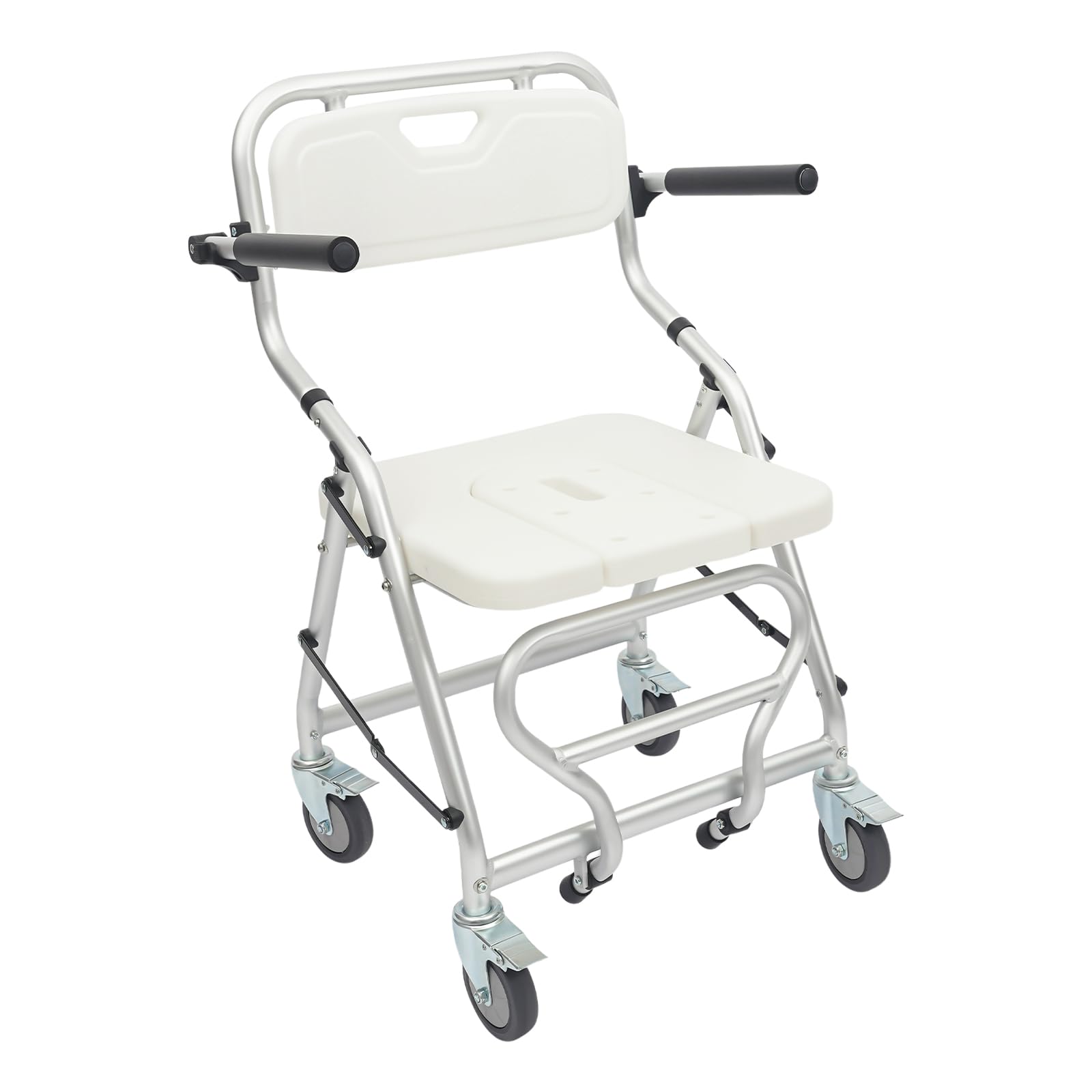 Folding Shower Chair with Wheels, Waterproof, Maximum Load 150 kg