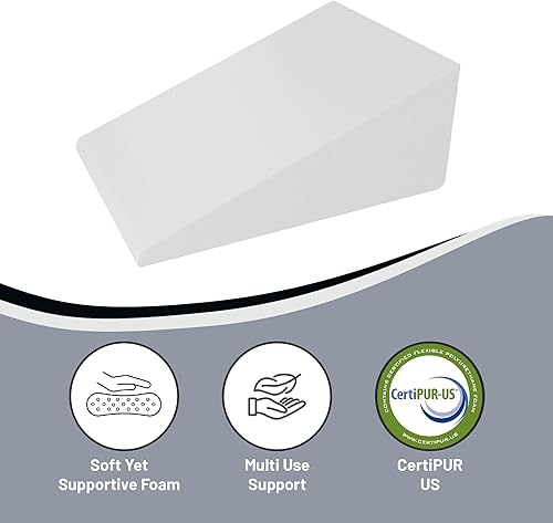 Miniatura 3 de Zutan Almohada de cuña de 24 pulgadas con inclinación de espuma para dolor de cuello, dolores de cabeza, multiusos, cómoda, soporte para piernas y